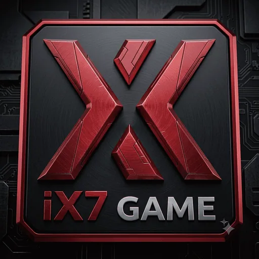 IX7 Game red and black app logo